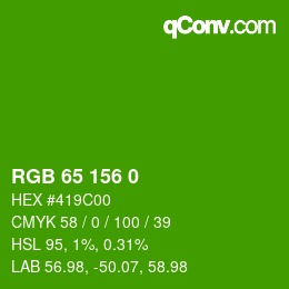 カラーコード: RGB 65 156 0 | qconv.com