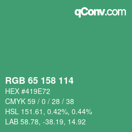 カラーコード: RGB 65 158 114 | qconv.com