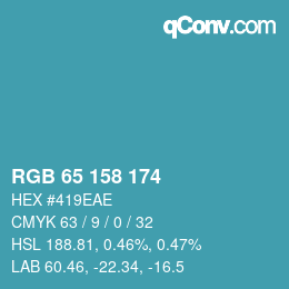 Color code: RGB 65 158 174 | qconv.com