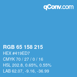 Color code: RGB 65 158 215 | qconv.com