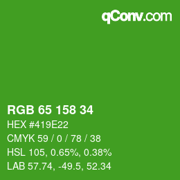 Color code: RGB 65 158 34 | qconv.com