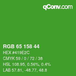 Color code: RGB 65 158 44 | qconv.com