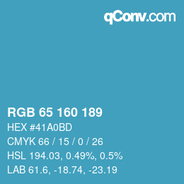 Color code: RGB 65 160 189 | qconv.com