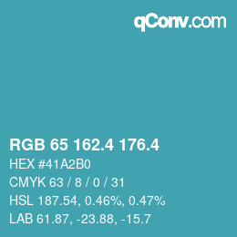 カラーコード: RGB 65 162.4 176.4 | qconv.com