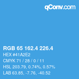 カラーコード: RGB 65 162.4 226.4 | qconv.com