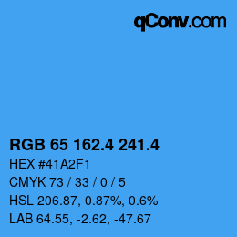 カラーコード: RGB 65 162.4 241.4 | qconv.com