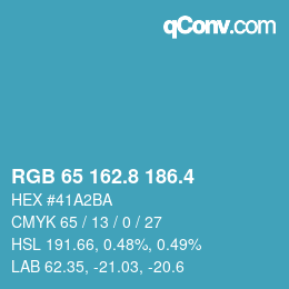 カラーコード: RGB 65 162.8 186.4 | qconv.com