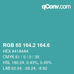 カラーコード: RGB 65 164.2 164.6 | qconv.com