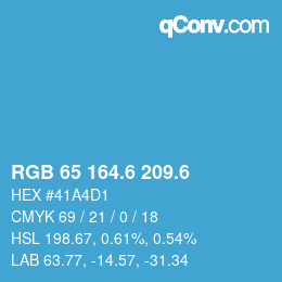 カラーコード: RGB 65 164.6 209.6 | qconv.com
