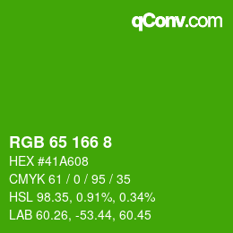 颜色代码: RGB 65 166 8 | qconv.com
