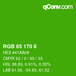 カラーコード: RGB 65 170 8 | qconv.com