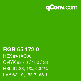 カラーコード: RGB 65 172 0 | qconv.com