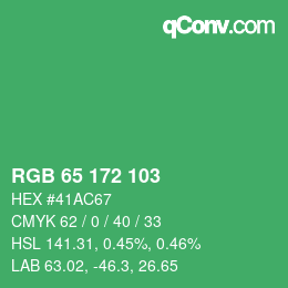 Color code: RGB 65 172 103 | qconv.com