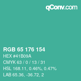 Farbcode: RGB 65 176 154 | qconv.com