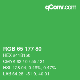 Color code: RGB 65 177 80 | qconv.com