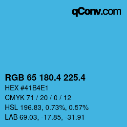 カラーコード: RGB 65 180.4 225.4 | qconv.com