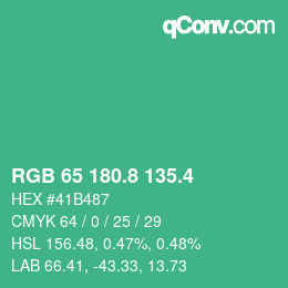カラーコード: RGB 65 180.8 135.4 | qconv.com