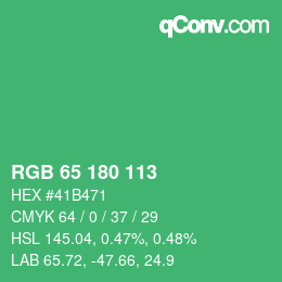 Farbcode: RGB 65 180 113 | qconv.com