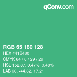 Color code: RGB 65 180 128 | qconv.com