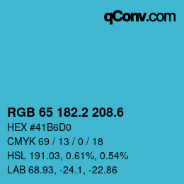 カラーコード: RGB 65 182.2 208.6 | qconv.com