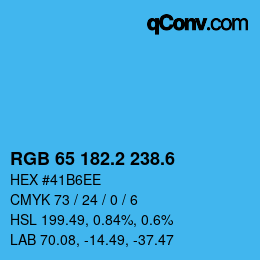 カラーコード: RGB 65 182.2 238.6 | qconv.com