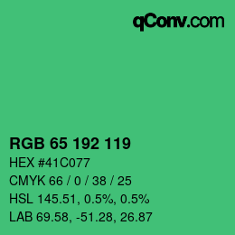 Color code: RGB 65 192 119 | qconv.com