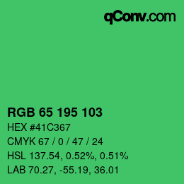 Color code: RGB 65 195 103 | qconv.com