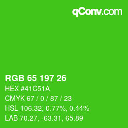Código de color: RGB 65 197 26 | qconv.com