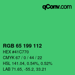 Color code: RGB 65 199 112 | qconv.com