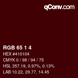 カラーコード: RGB 65 1 4 | qconv.com