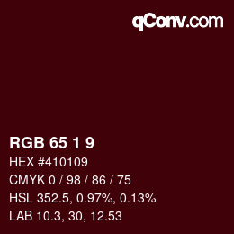 颜色代码: RGB 65 1 9 | qconv.com