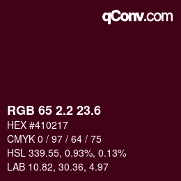 カラーコード: RGB 65 2.2 23.6 | qconv.com