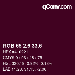 カラーコード: RGB 65 2.6 33.6 | qconv.com
