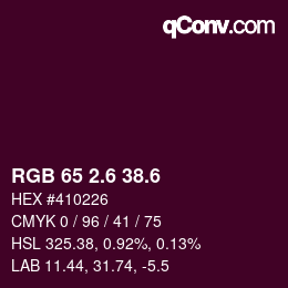 カラーコード: RGB 65 2.6 38.6 | qconv.com
