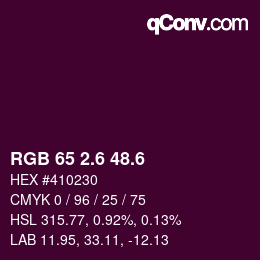 カラーコード: RGB 65 2.6 48.6 | qconv.com