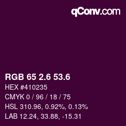 カラーコード: RGB 65 2.6 53.6 | qconv.com