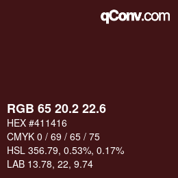 カラーコード: RGB 65 20.2 22.6 | qconv.com