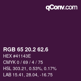 カラーコード: RGB 65 20.2 62.6 | qconv.com