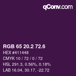 カラーコード: RGB 65 20.2 72.6 | qconv.com