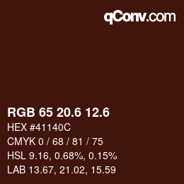 カラーコード: RGB 65 20.6 12.6 | qconv.com