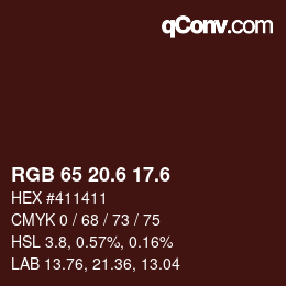 カラーコード: RGB 65 20.6 17.6 | qconv.com