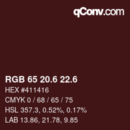 カラーコード: RGB 65 20.6 22.6 | qconv.com