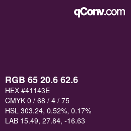 カラーコード: RGB 65 20.6 62.6 | qconv.com