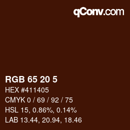 カラーコード: RGB 65 20 5 | qconv.com