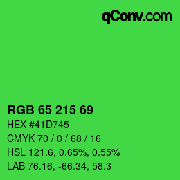 Color code: RGB 65 215 69 | qconv.com