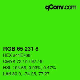 Color code: RGB 65 231 8 | qconv.com