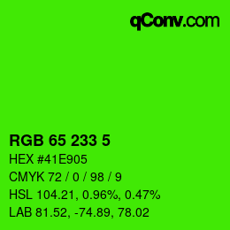 Color code: RGB 65 233 5 | qconv.com