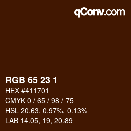 颜色代码: RGB 65 23 1 | qconv.com