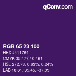 カラーコード: RGB 65 23 100 | qconv.com