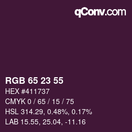 カラーコード: RGB 65 23 55 | qconv.com